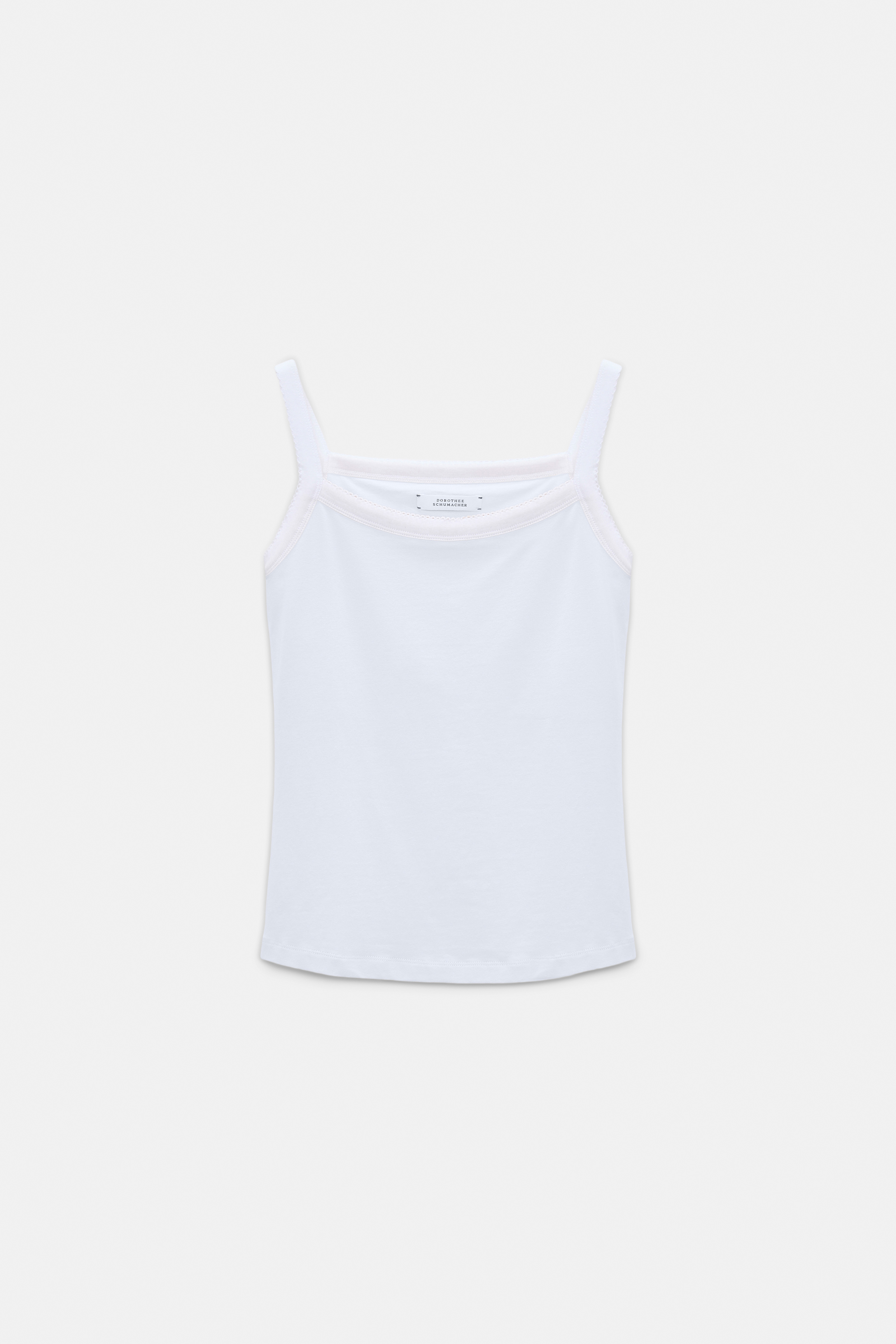 Dorothee Schumacher Stretch cotton tank top with contrast trim camellia white